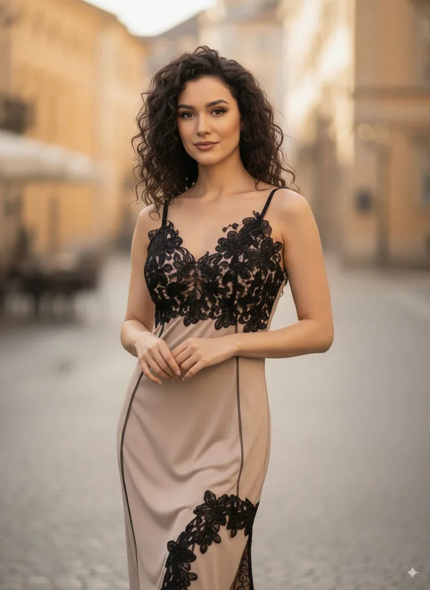 Vestido de verano ajustado irregular con escote en V y espalda descubierta de encaje