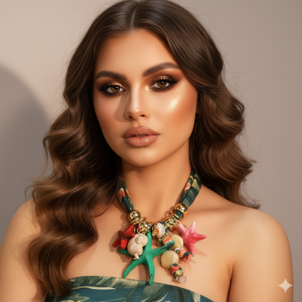 Boho Geometric Necklace Starfishs