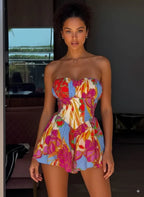 Strapless Patchwork Mini Dress – High Stretch