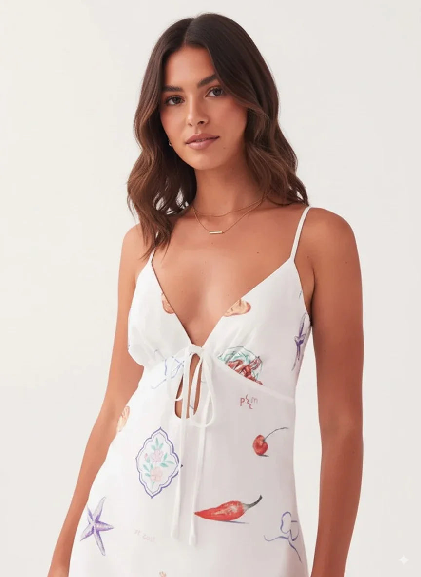 Tie-Front Mini Cami Dress