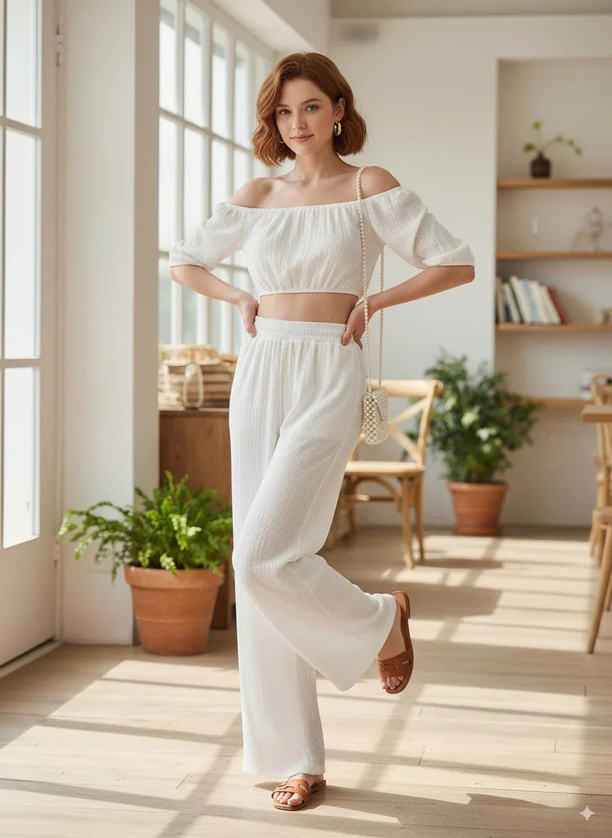 Loose Fit Top & Wide-Leg Pants