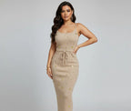 Sexy Knitting Split Long Dress Sleeveless