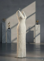 Solid V-neck Slip Knit Maxi Dress