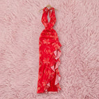 Sexy Backless Dress Ladies Halter Sleeveless