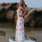 Vestido largo con estampado de estrellas de mar