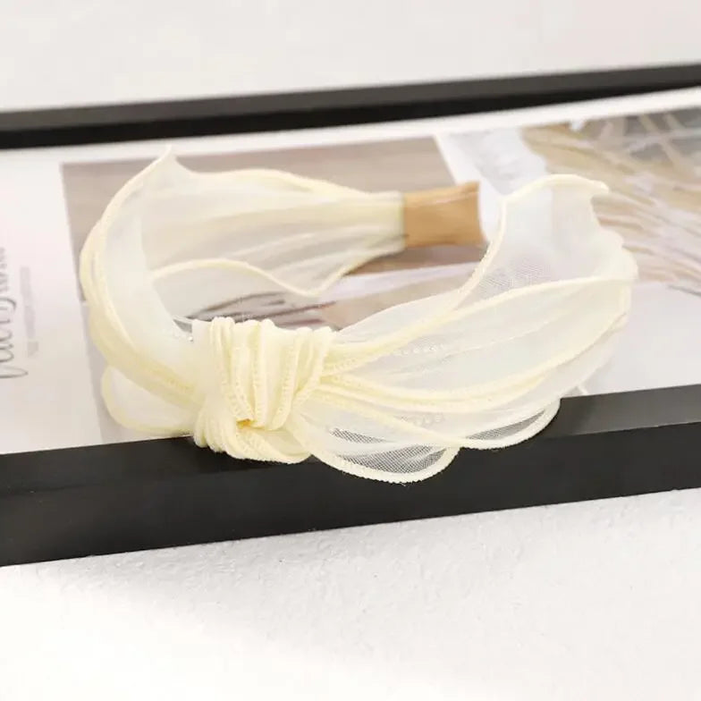Hairband Solid Color Lace Headband - Piña Colada