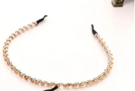 Crystal Pearl Rhinestone Hairband - Piña Colada