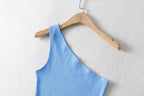 One Shoulder Cropped Tank - Piña Colada