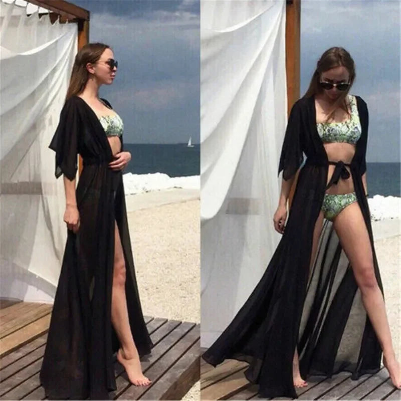 Summer Lady Beach Cover Up Chiffon Long - Piña Colada