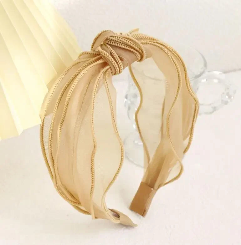 Hairband Solid Color Lace Headband - Piña Colada