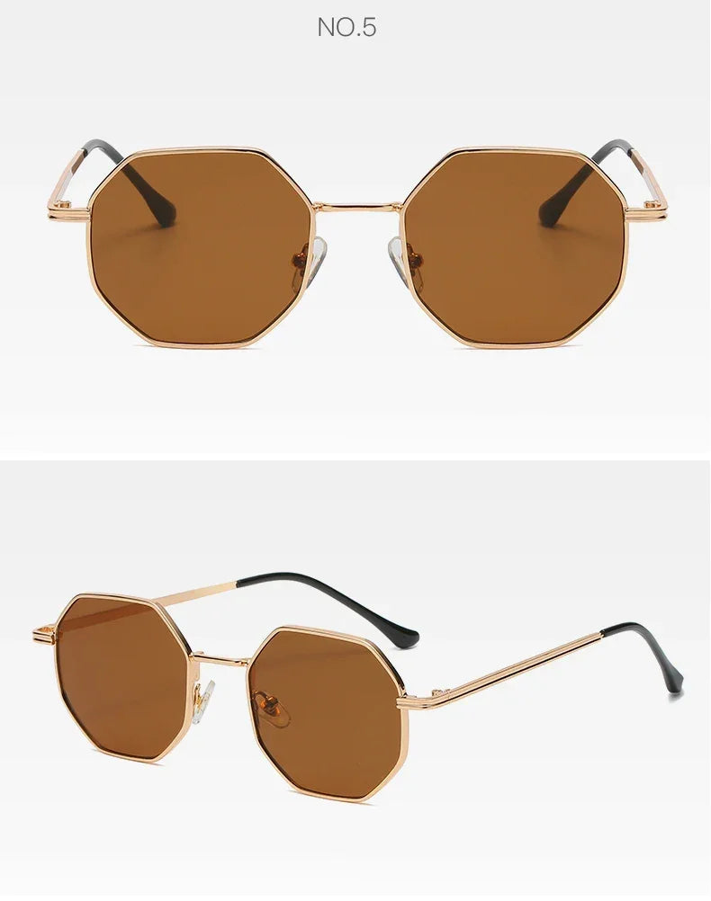 Polygon Metal Sunglasses - Piña Colada