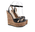 Gladiator Buckle Strap Wedge Sandals - Piña Colada