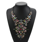 Crystal Rhinestone Tassel Large Collar - Piña Colada