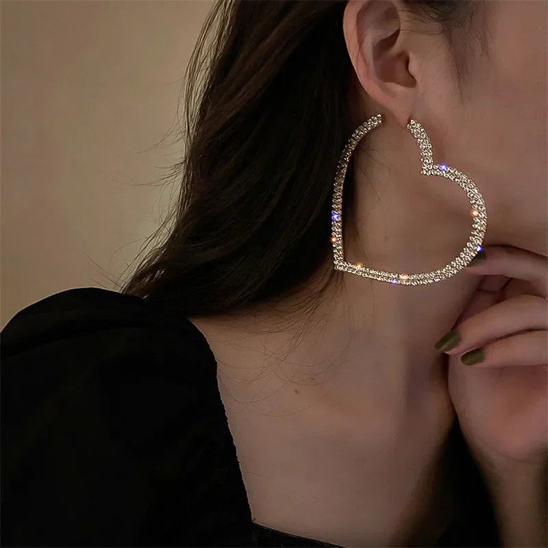 Big Heart Crystal Hoop - Piña Colada