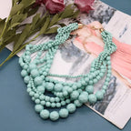 Acrylic Beads Braided Choker Necklace - Piña Colada
