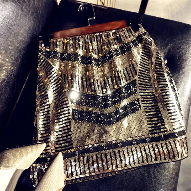 Sequined Sexi Mini Skirt - Piña Colada