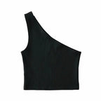 One Shoulder Cropped Tank - Piña Colada