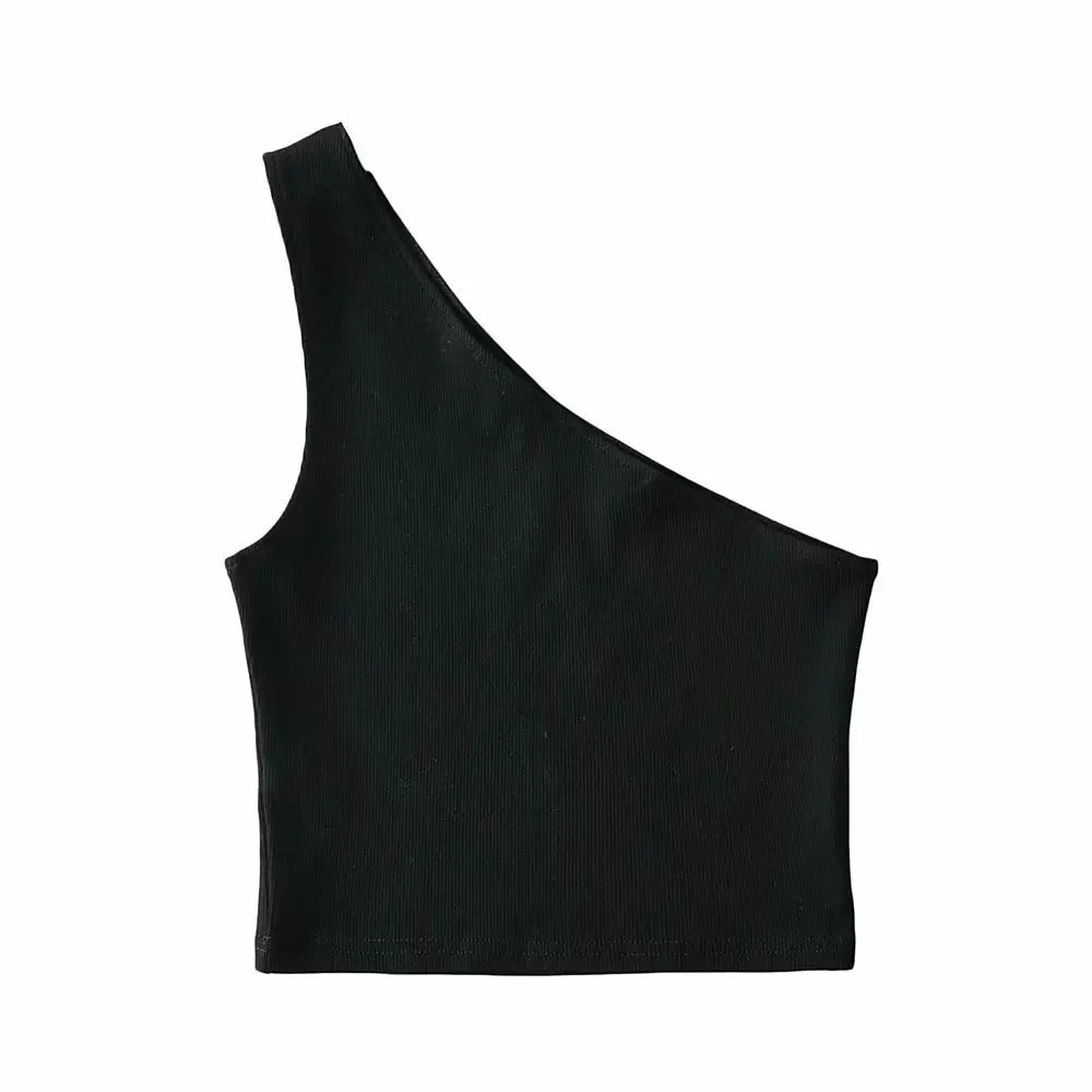 One Shoulder Cropped Tank - Piña Colada