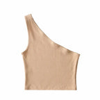 One Shoulder Cropped Tank - Piña Colada
