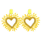 Boho Heart Dangle Drop Earring - Piña Colada