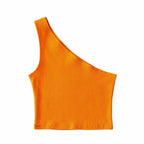 One Shoulder Cropped Tank - Piña Colada