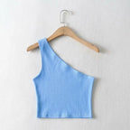 One Shoulder Cropped Tank - Piña Colada