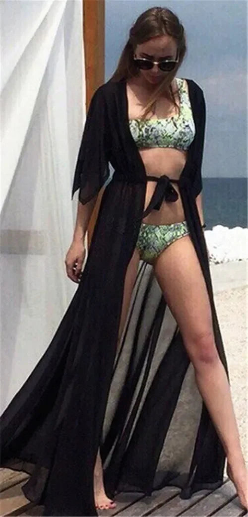 Summer Lady Beach Cover Up Chiffon Long - Piña Colada