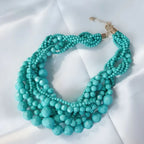Acrylic Beads Braided Choker Necklace - Piña Colada