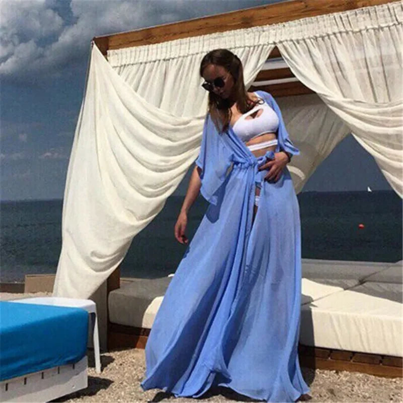 Summer Lady Beach Cover Up Chiffon Long - Piña Colada