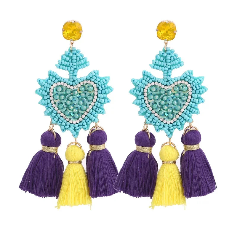 Tassel Earrings Boho - Piña Colada