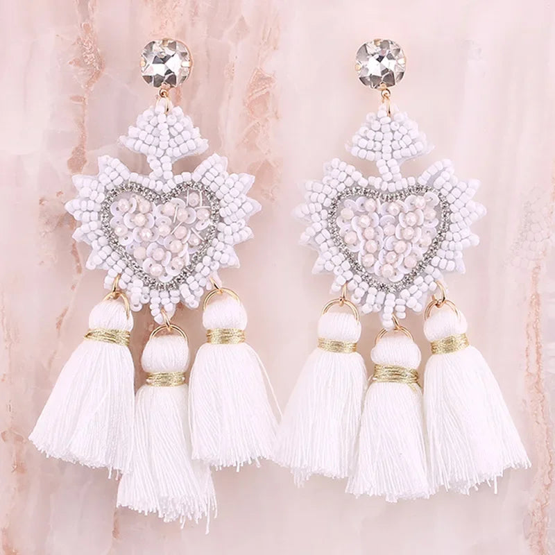Tassel Earrings Boho - Piña Colada