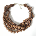 Acrylic Beads Braided Choker Necklace - Piña Colada