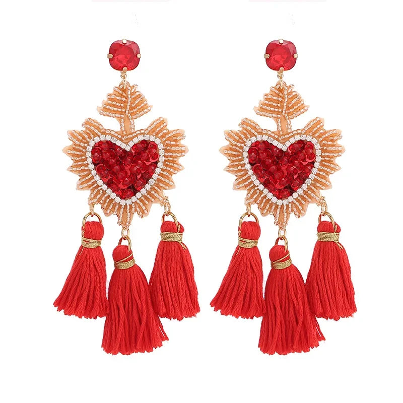 Tassel Earrings Boho - Piña Colada