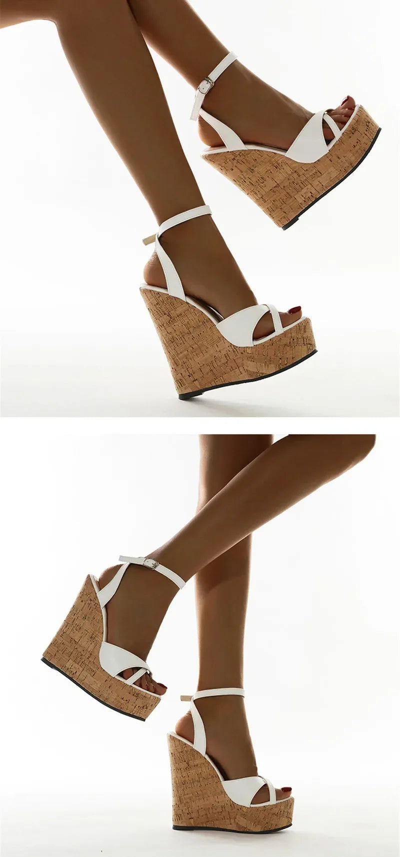 Gladiator Buckle Strap Wedge Sandals - Piña Colada