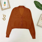 Cardigan Sweaters V Neck - Piña Colada