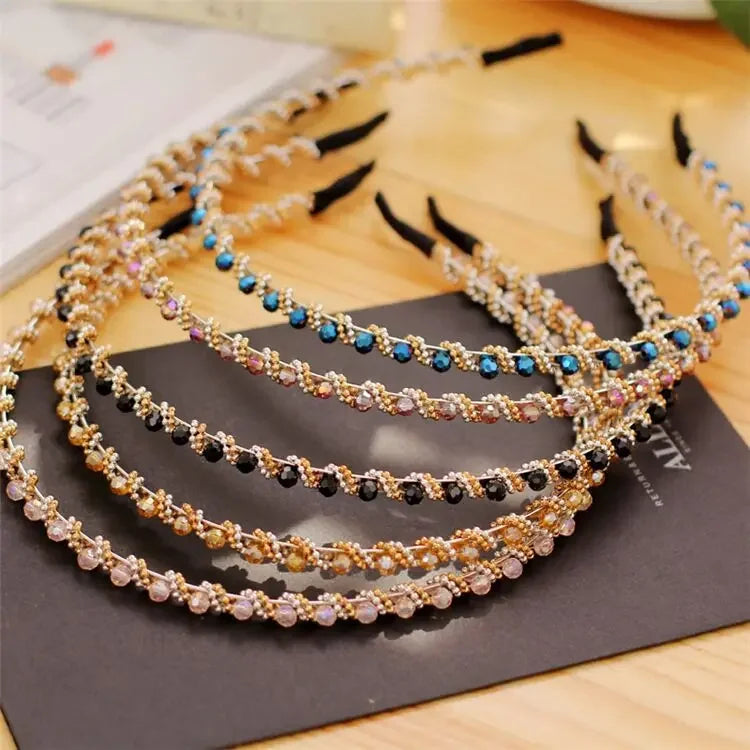 Crystal Pearl Rhinestone Hairband - Piña Colada
