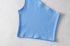 One Shoulder Cropped Tank - Piña Colada