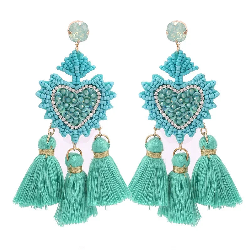 Tassel Earrings Boho - Piña Colada