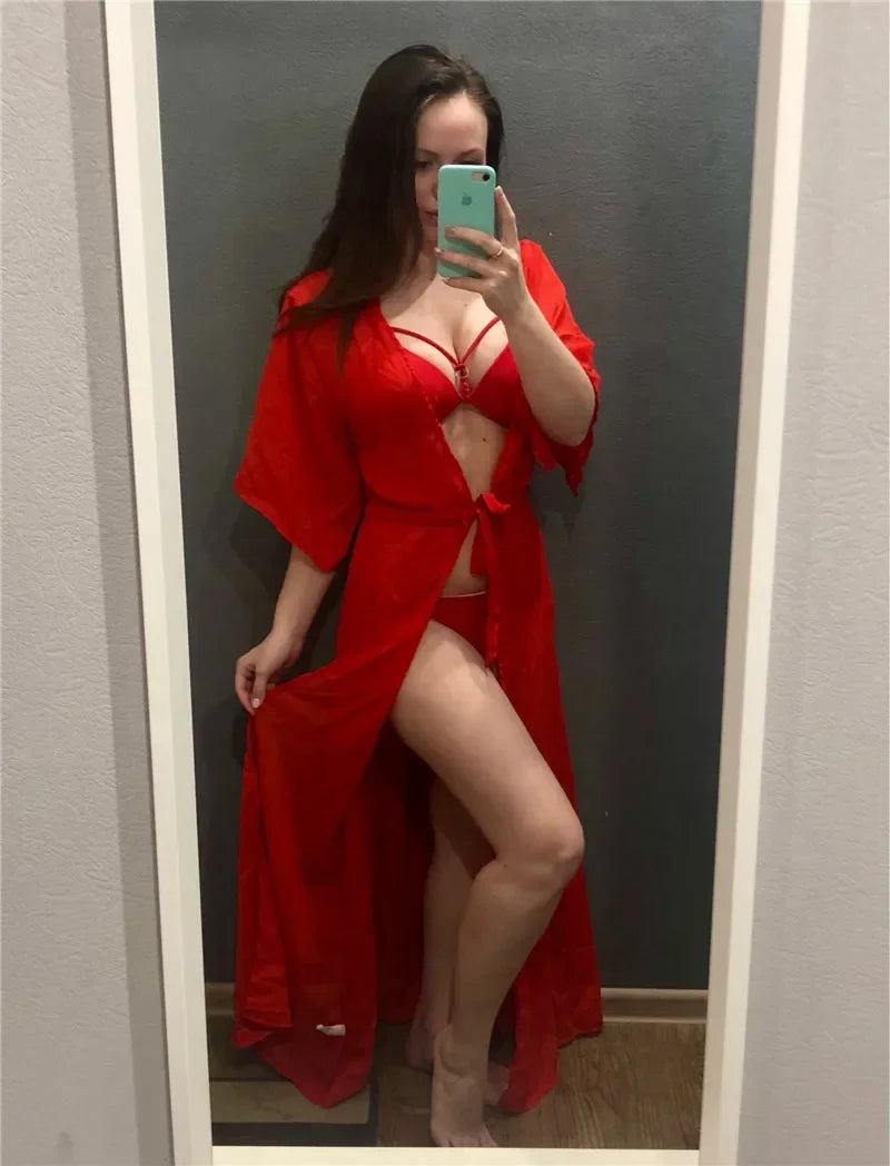 Summer Lady Beach Cover Up Chiffon Long - Piña Colada
