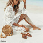 V-neck Lace Cover Up - Piña Colada