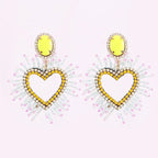 Boho Heart Dangle Drop Earring - Piña Colada
