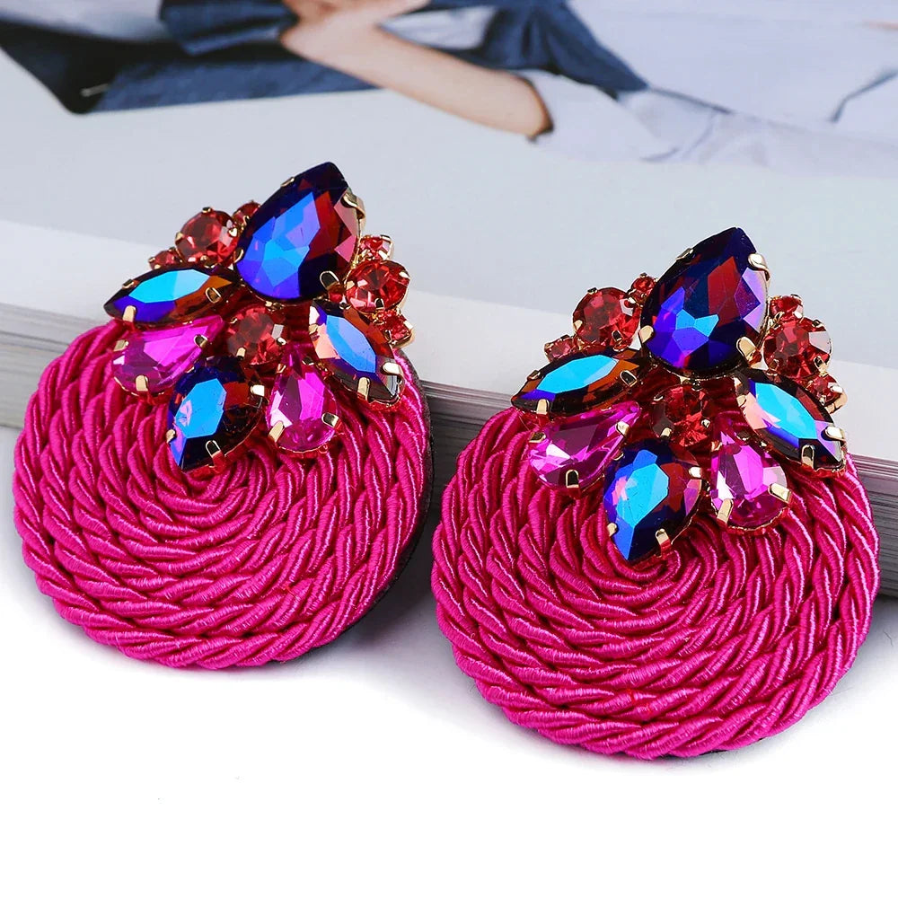Bold Cotton Drop Earrings - Piña Colada