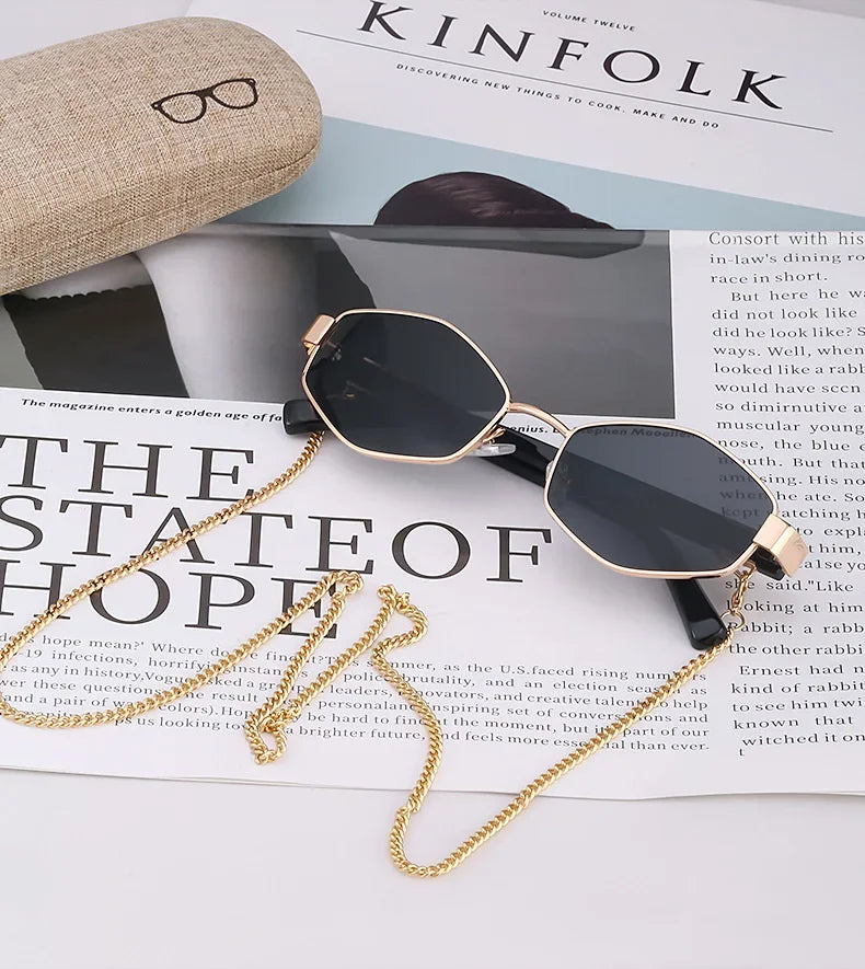 Small Frame Hexagon Sunglasses - Piña Colada