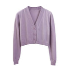 Cardigan Sweaters V Neck - Piña Colada