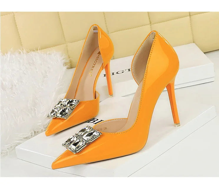 Elegant Pump Pearl Details Buckle Strap - Piña Colada