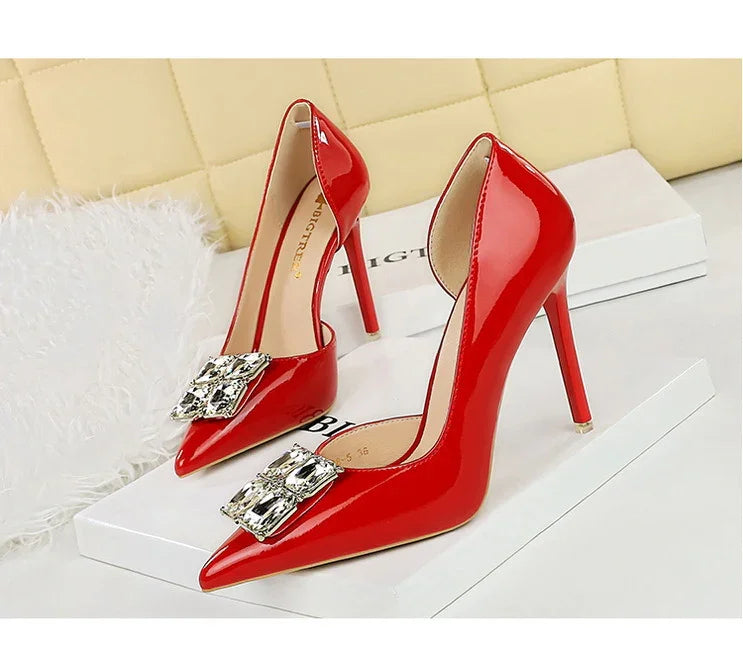 Elegant Pump Pearl Details Buckle Strap - Piña Colada