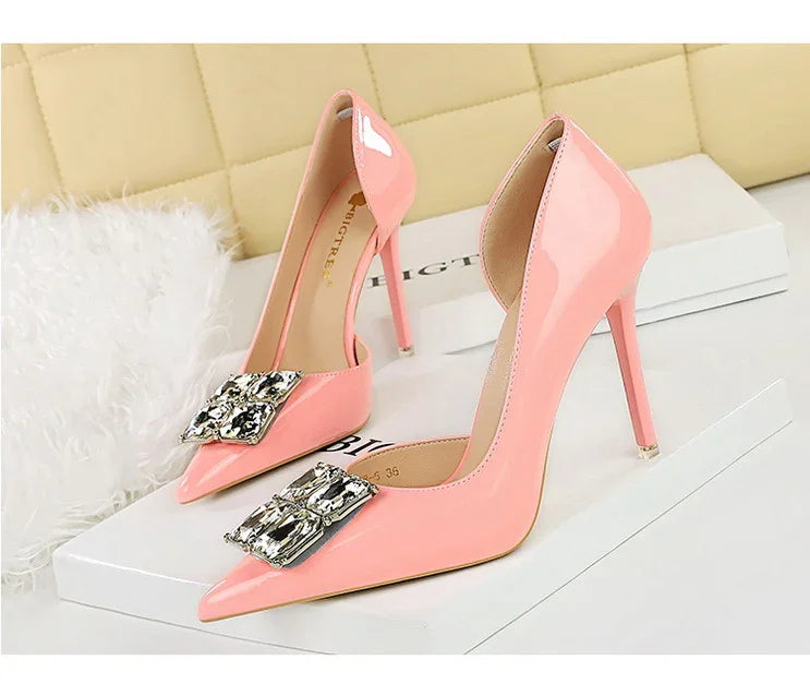 Elegant Pump Pearl Details Buckle Strap - Piña Colada
