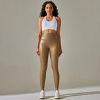 High-Waist Seamless Knee-Length Leggings - Piña Colada