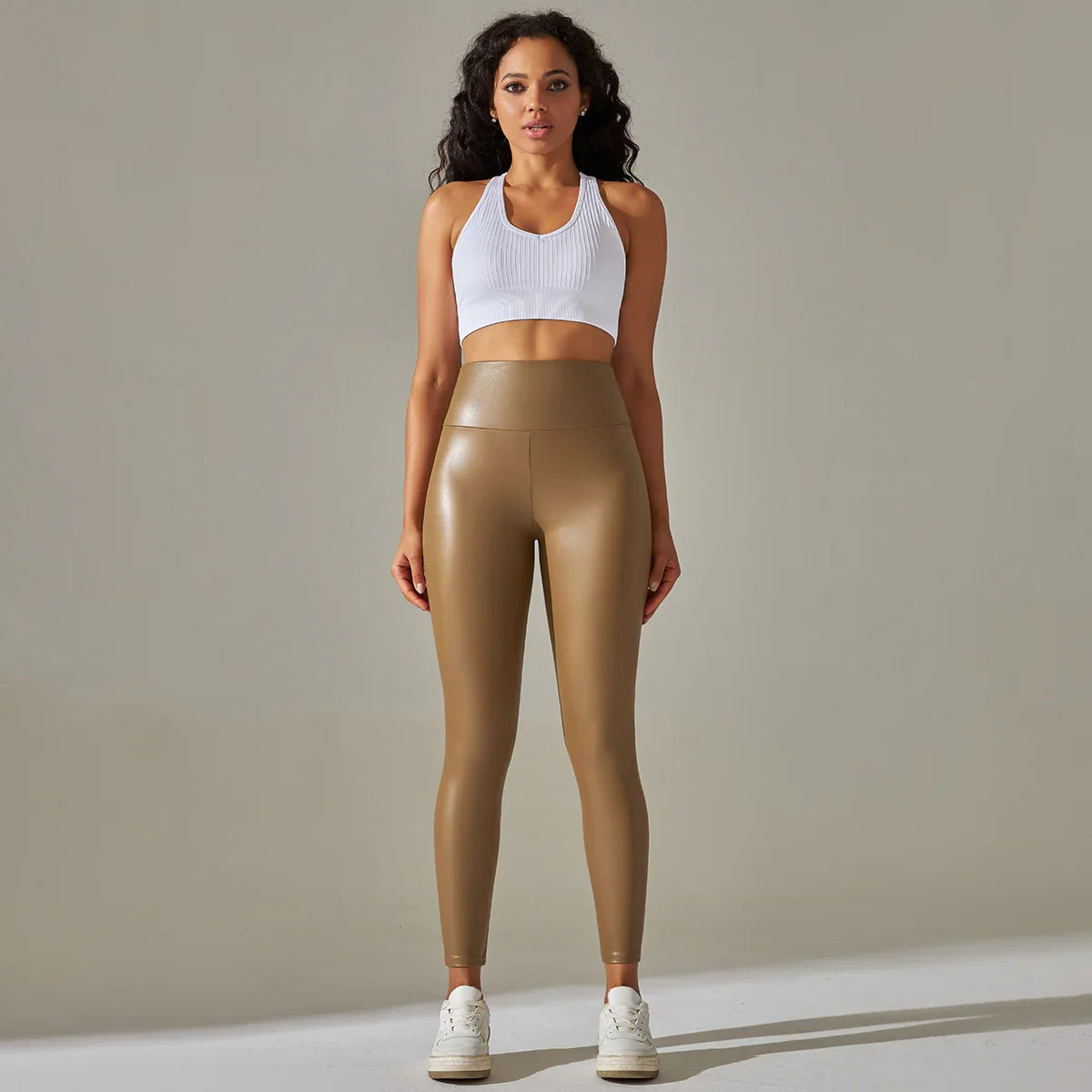 High-Waist Seamless Knee-Length Leggings - Piña Colada