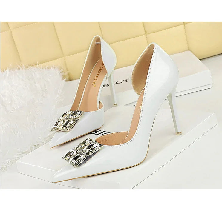 Elegant Pump Pearl Details Buckle Strap - Piña Colada